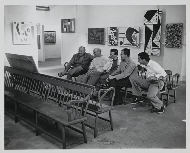 Jury -- Hoffmann, Karl Knaths, Wendel Kees, Cecil Hemley and Fritz Boltman at Gallery 200, Provincetown, Massachusetts, 1948-1949
