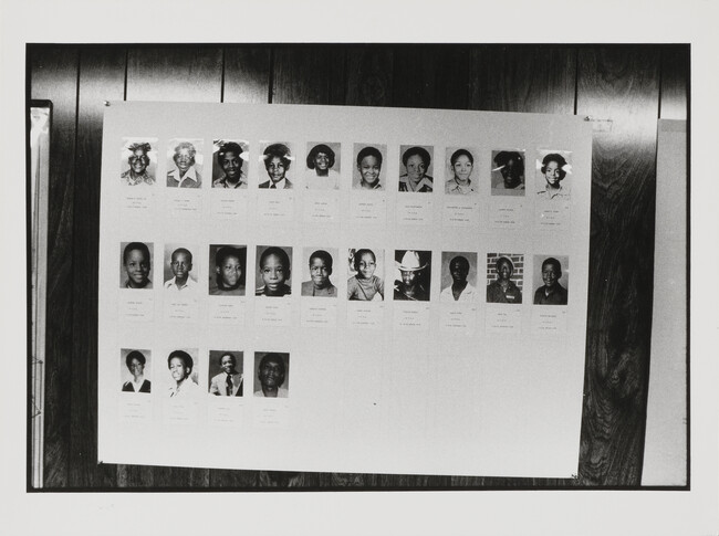 The portraits of the 24 missing children at the Task Force Headquarters, Atlanta, Georgia
