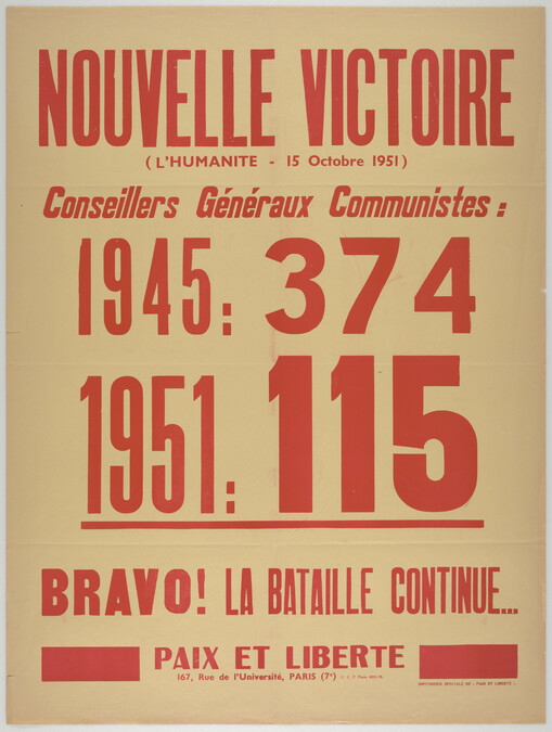 Nouvelle Victoire 1945: 374 / 1951: 115 (New Victory)