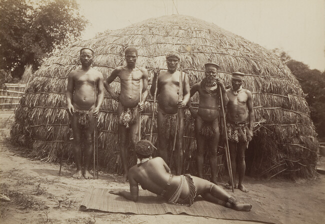 Untitled (Group of Zulu Men and a Reclining Zulu Woman)