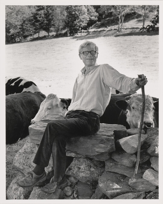 Noel Perrin at his Farm in Thetford, Vermont