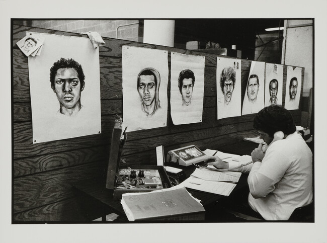 Task Force Headquarters with portraits (composite drawings) as possible suspects, Atlanta, Georgia