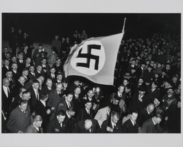 German delegates at the peace rally held to commemorate the 20th anniversary of the World War I battle...