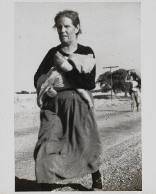 Cerro Muriano, Cordoba front.  Civilian fleeing,   Andalucia, Spain, September 5th, 1936