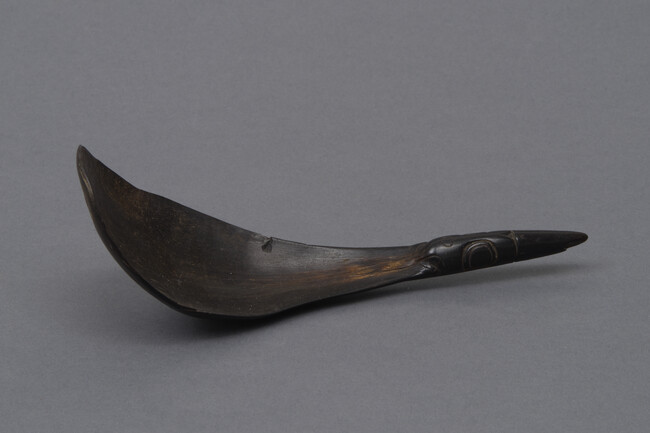 Horn Spoon with an Eagle or Raven Design