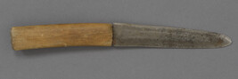 Knife with a Wooden Handle and Steel Blade