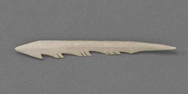 Grey Projectile Point made of Caribou Antler