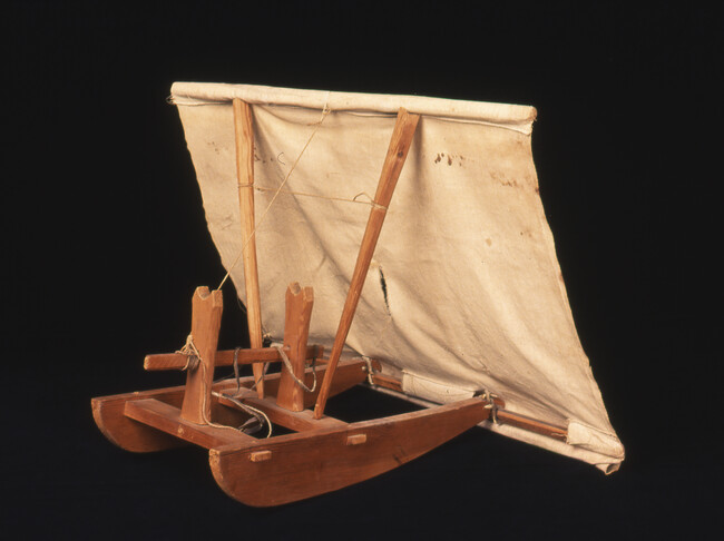 Souvenir Model of a Hunting Blind with Gun Prop on Sled Runners