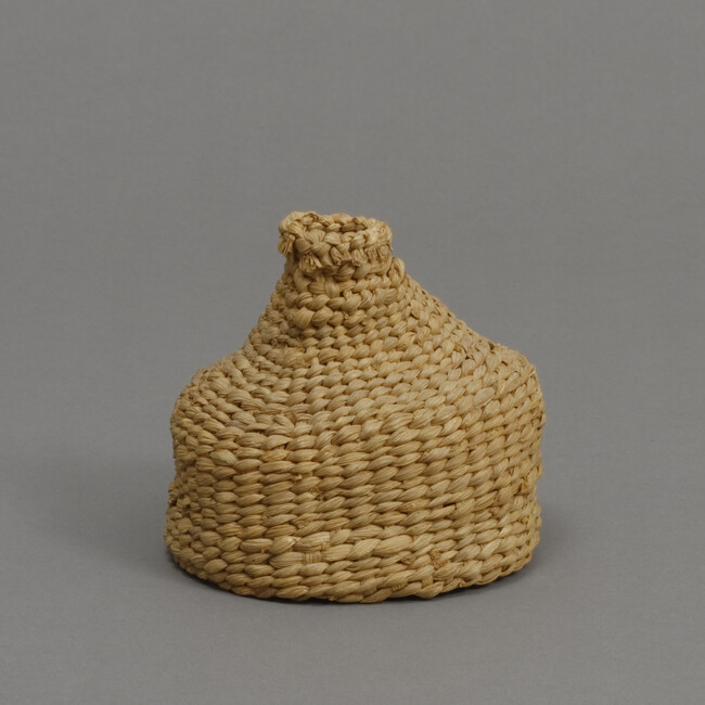 Braided Cornhusk Salt Bottle Basket (Stopper missing)