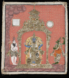 Vishnu with his Attendants, Narada and Tumburu