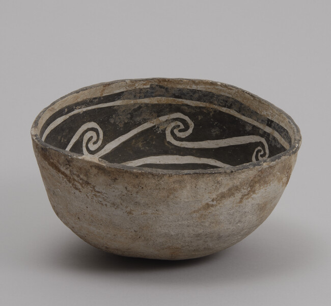 Bowl, Mesa Verde Black on white type