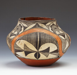 Olla (Water Jar), Depicting Rainbow Arching over Crosshatched Elements