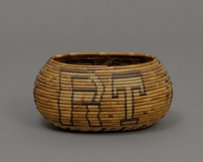 Trinket Basket Decorated with the Initials R.T. and a Figure of a Baseball Player