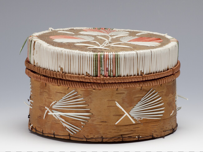 Birch Bark Box Decorated with Quills
