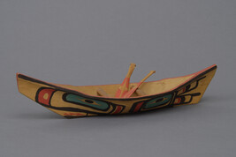 Northern Canoe Model with Two Paddles