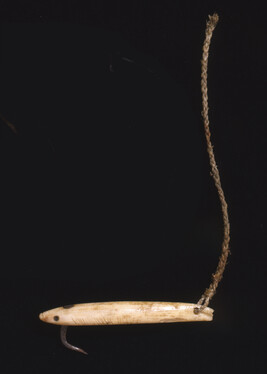 Fishhook with Metal Barb and Braided Sinew Leader