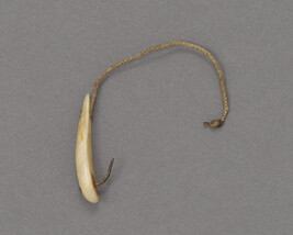 Fishhook with Metal Barb and Braided Sinew Leader