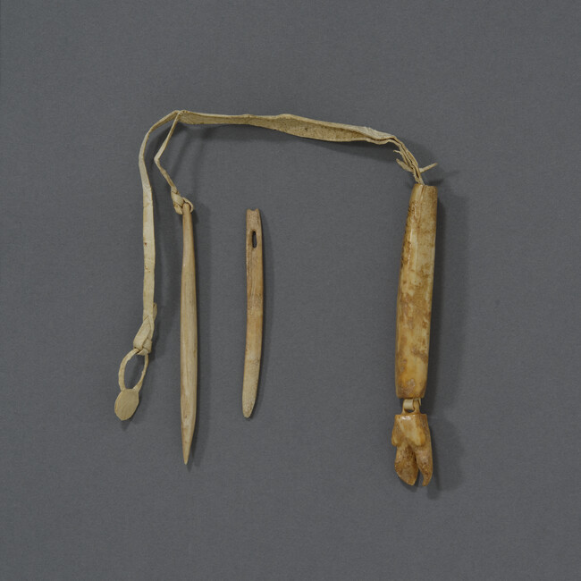 Ivory Needle Case with Belt Thong