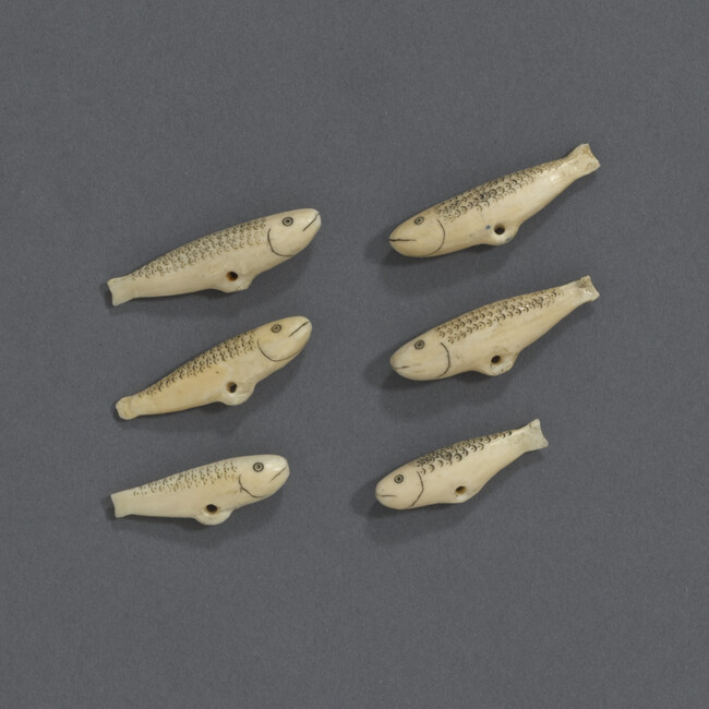 Six Ivory Buttons in the Shape of Fish
