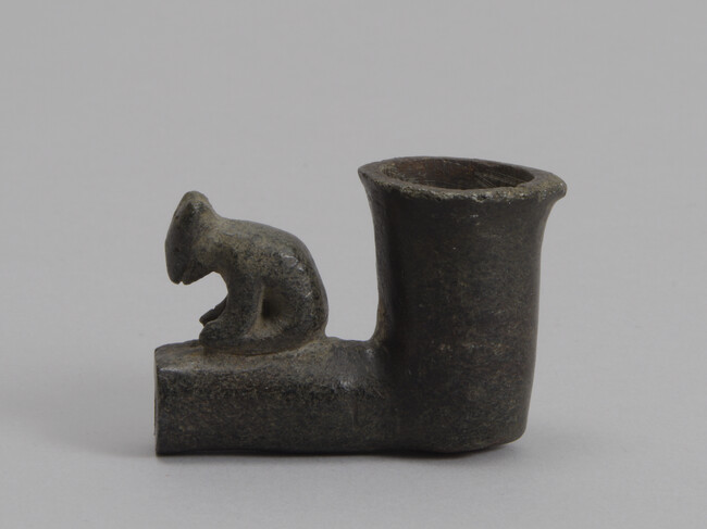 Carved Pipe with Bear Cub Figure