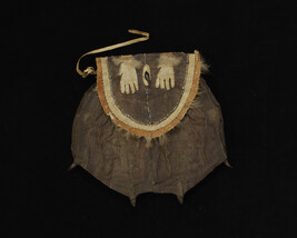 Pouch Made from Bird's Feet, Decorated with Dance Gloves with Down Trim on the front and a Pair of Boots...