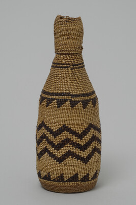 Bottle Covered with Basketry