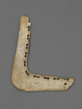 Flat Bone at Right Angle Lined with Sets of Two Holes