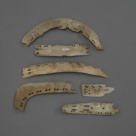 Six Flat Bone at Right Angle Lined with Sets of Two Holes