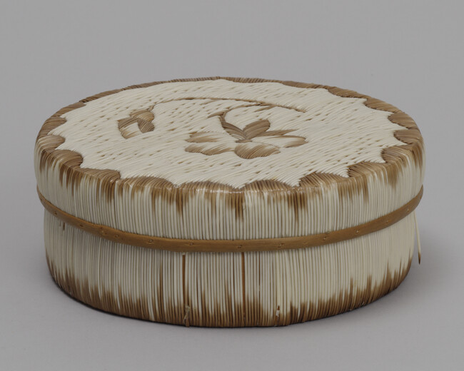 Round Birch Bark and Quill Box