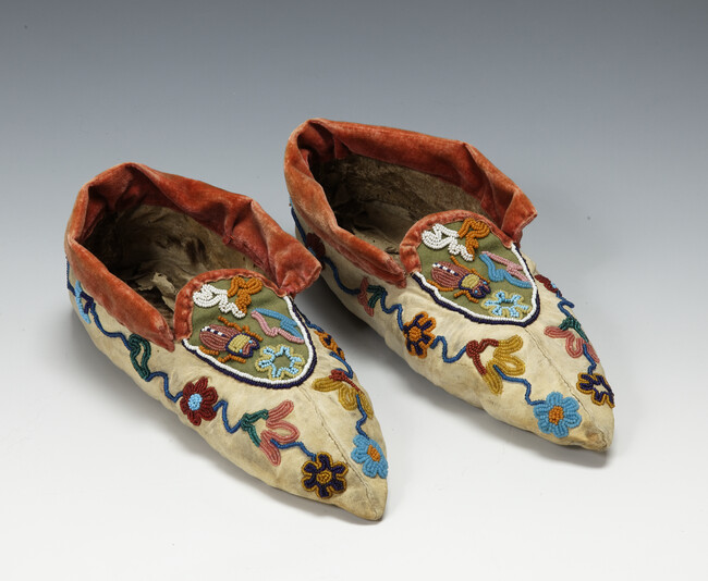 Woman's Moccasins depicting a Beetle