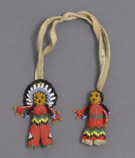 Miniature Zuni Man and Woman Beaded Figure