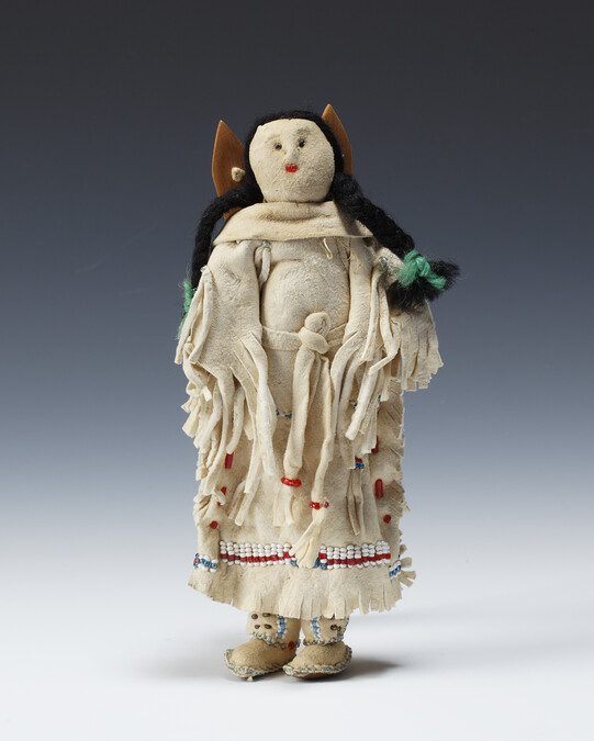 Doll representing a Comanche Woman Carrying her Baby in a Cradleboard