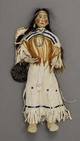 Doll representing a Flathead Woman Carrying her Baby in a Cradleboard
