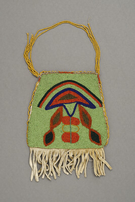 Pouch with a Yellow Bead Handle
