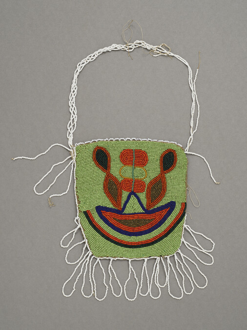 Pouch with a White Bead Handle