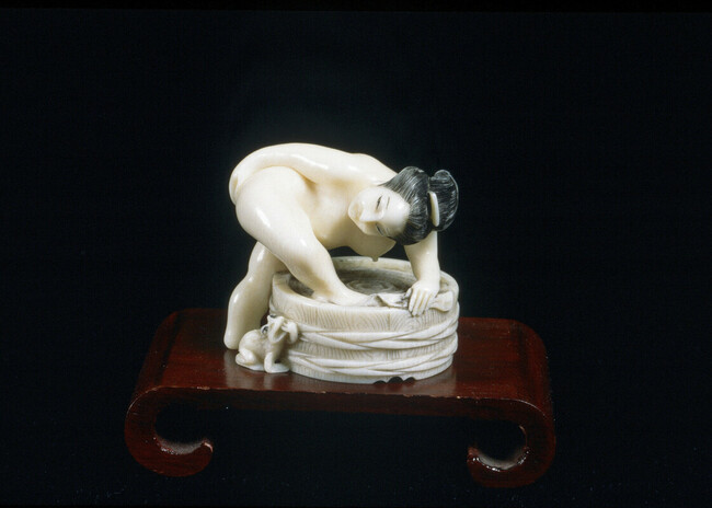 Netsuke and Stand (A Lady Bathing)