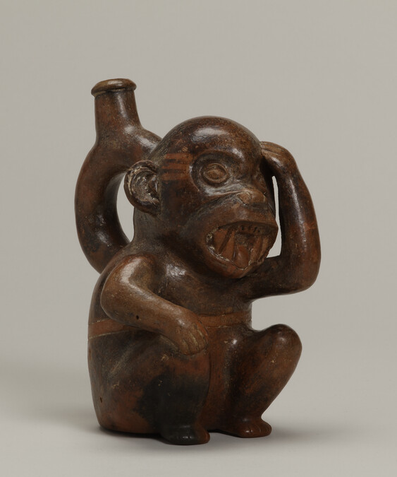 Stirrup-Spout Vessel in the form of a Seated Monkey