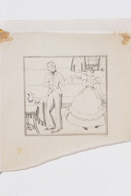 Untitled (Man and Woman, table with pitcher and coffee cup)