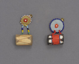 Two Drum Shaped Lapel Pins (made for sale)