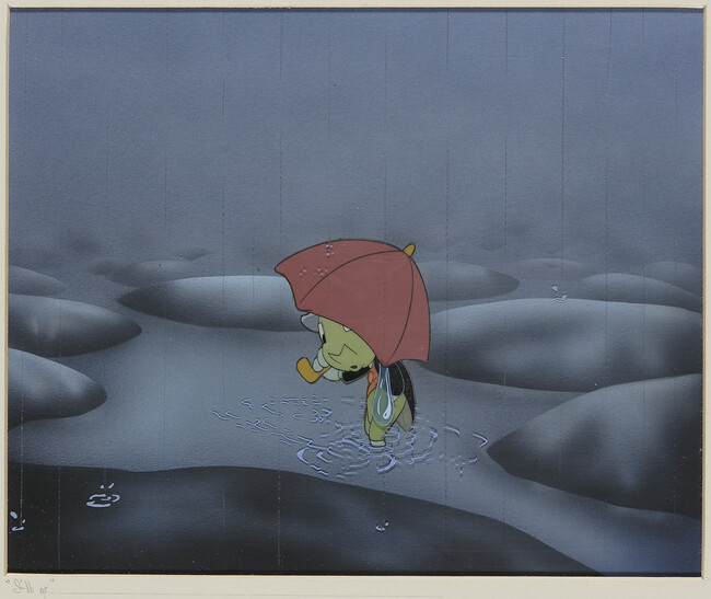 I'll Go (Jiminy Cricket in a Rain Puddle) (production celluloid for Pinocchio, no. 103)