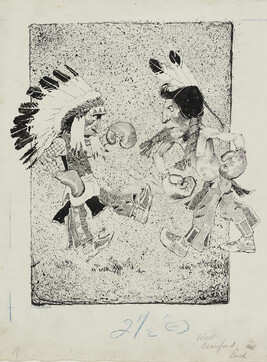 Untitled (Two Indians Boxing, Illustration for Puck, 1909)