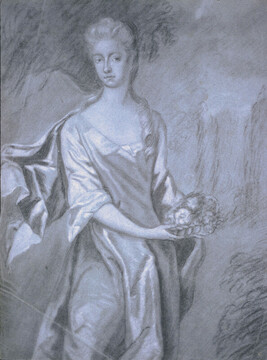 Portrait of a Lady Holding a Basket of Fruit