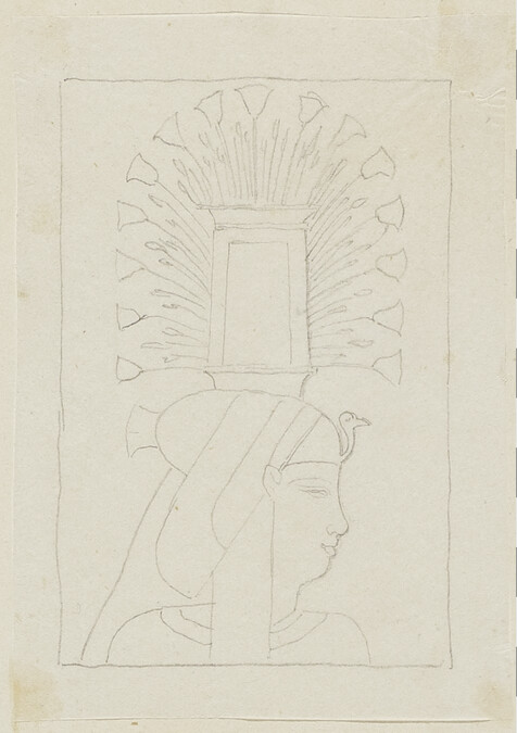 Profile Head with Exotic Headdress (tracing of an engraving)