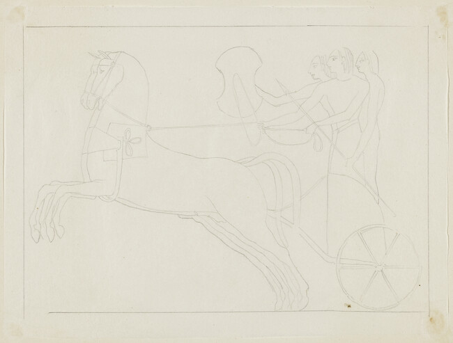 Leaping Horses with Three Charioteers: Bas-relief from Tomb of Osymandyas, Thebes (tracing of an engraving)