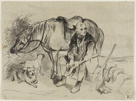 Untitled (Hunter with horse and dogs)