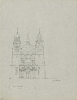 Drawing of Facade for New Cathedral, Belgrade, Yugoslavia