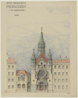 Trinity Church in Gersthof, Vienna, Sketch of Facade