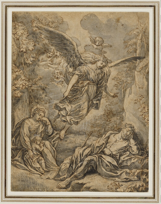 Angel Appearing to the Sleeping Holy Family on their Flight into Egypt