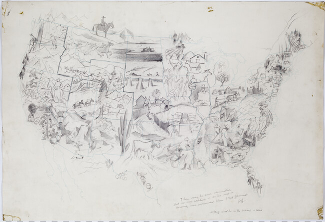Sketch for Paul Sample's America, Its Soil