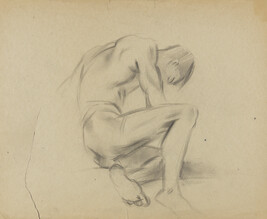 Untitled (Nude Male Figure Sitting and Leaning to left)